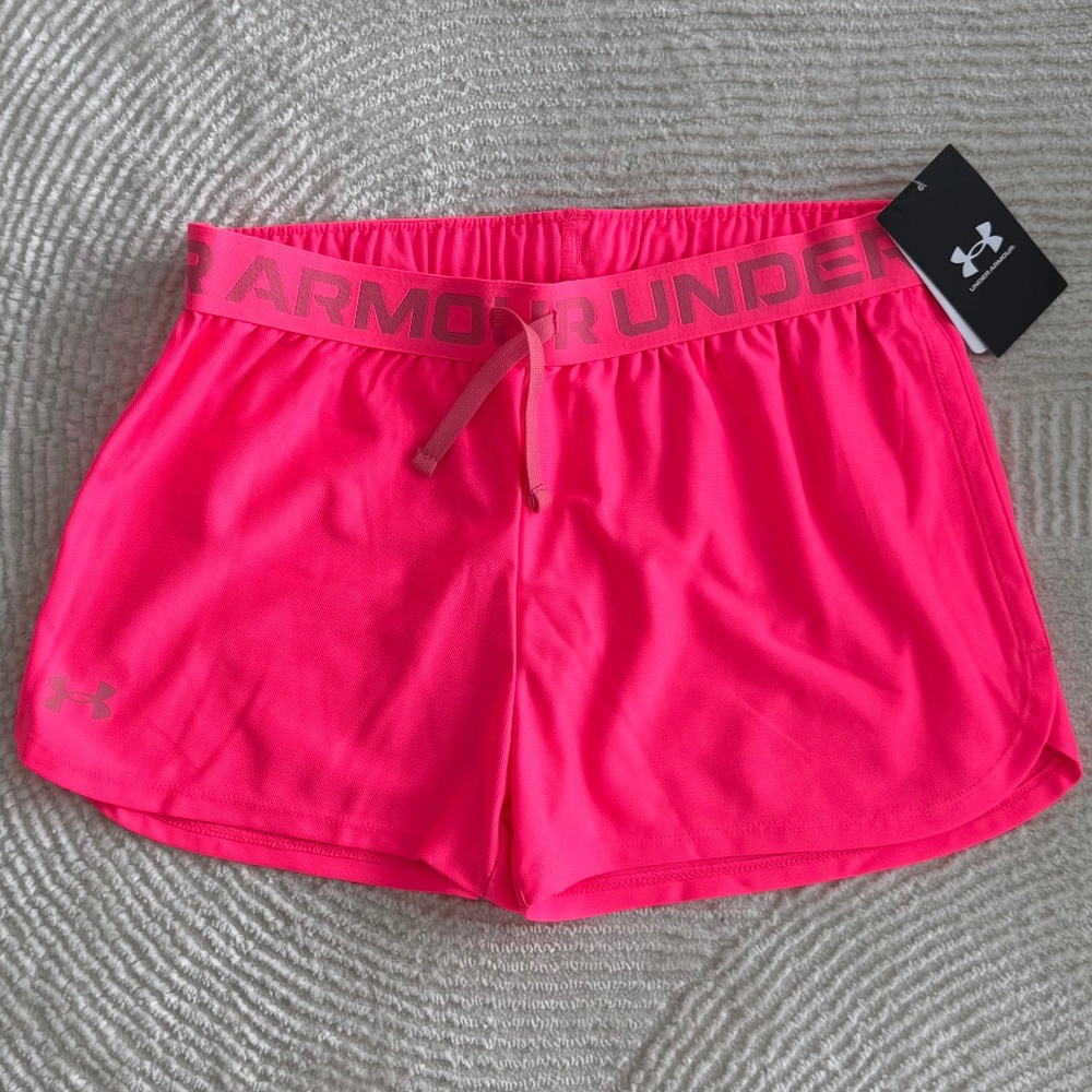 Under Armour Girls UA Play Up Solid Shorts Pink Size: YLG/G